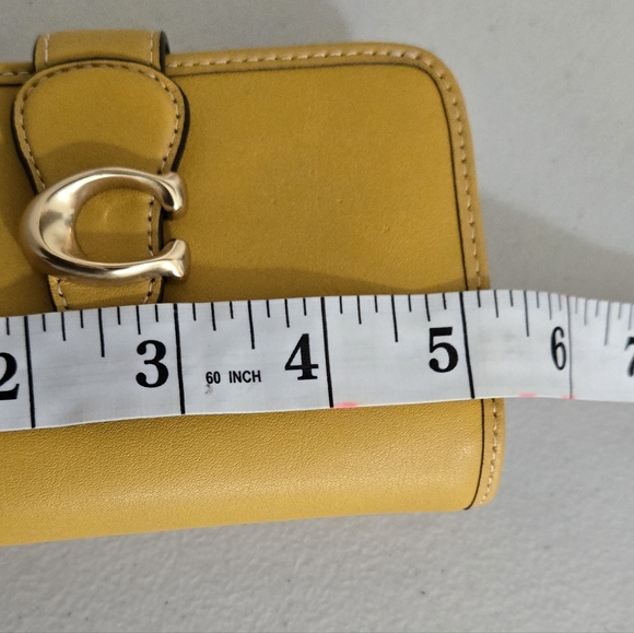 Coach Tabby Smooth Yellow Leather Wallet - Picture 5 of 13